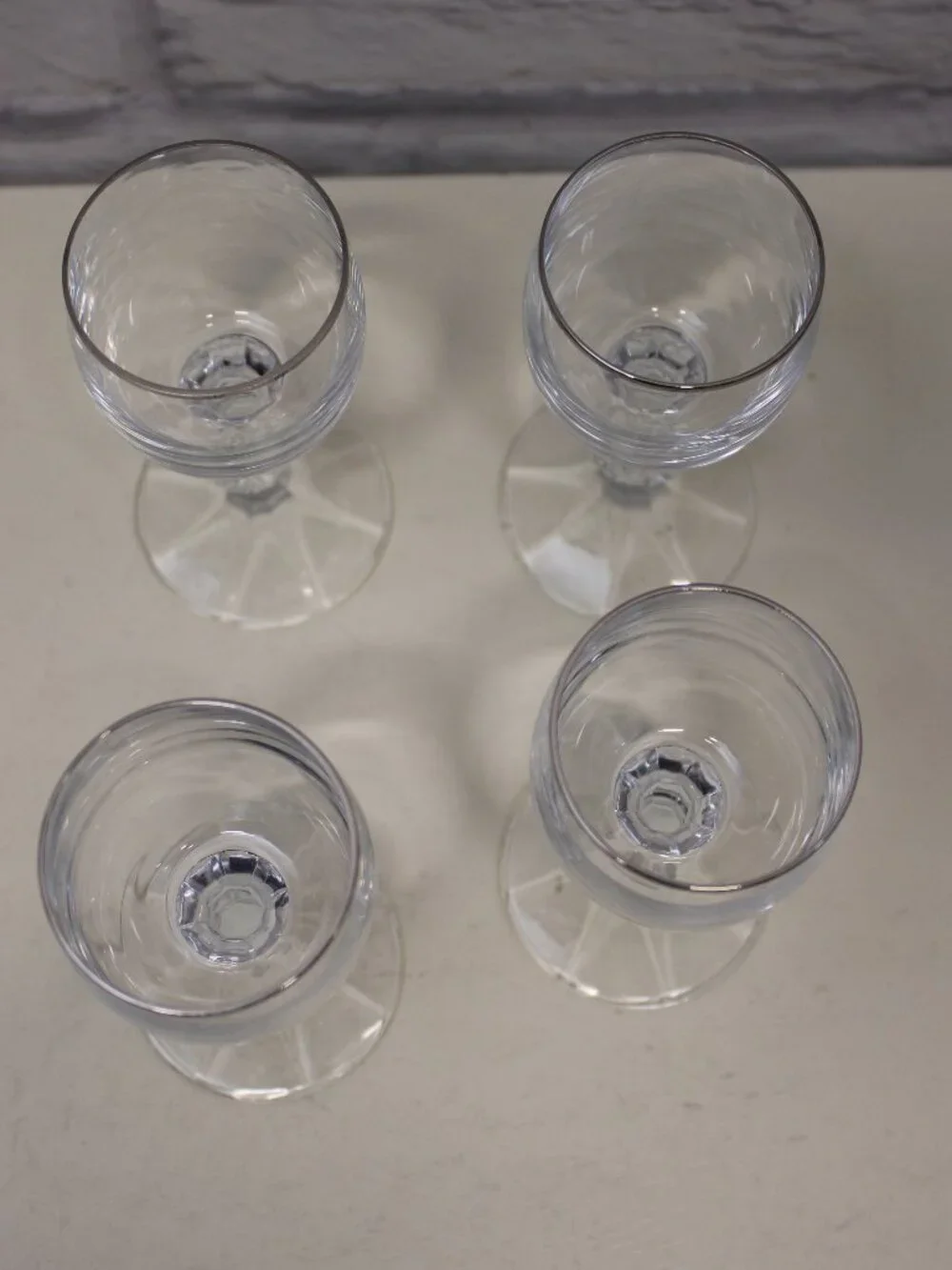 Vintage Lead Crystal Claudia Cordial Glasses Set of 4 FLAW